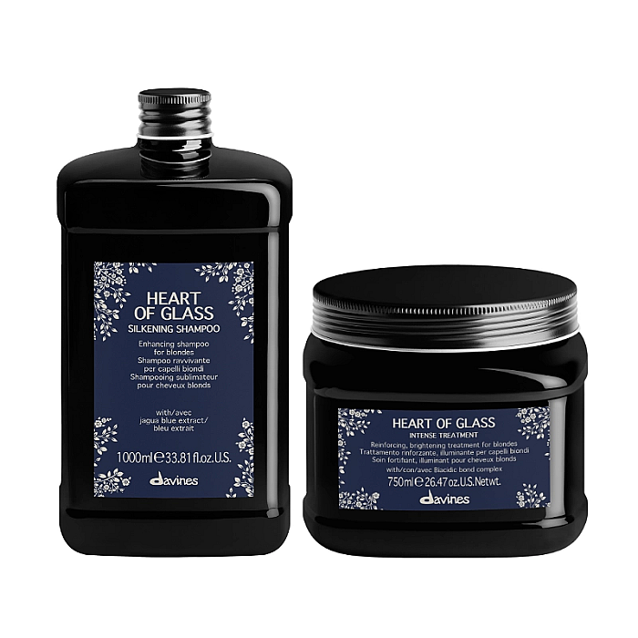 Set de hidratare pentru parul blond heart of glass - sampon 1000ml, tratament 750ml