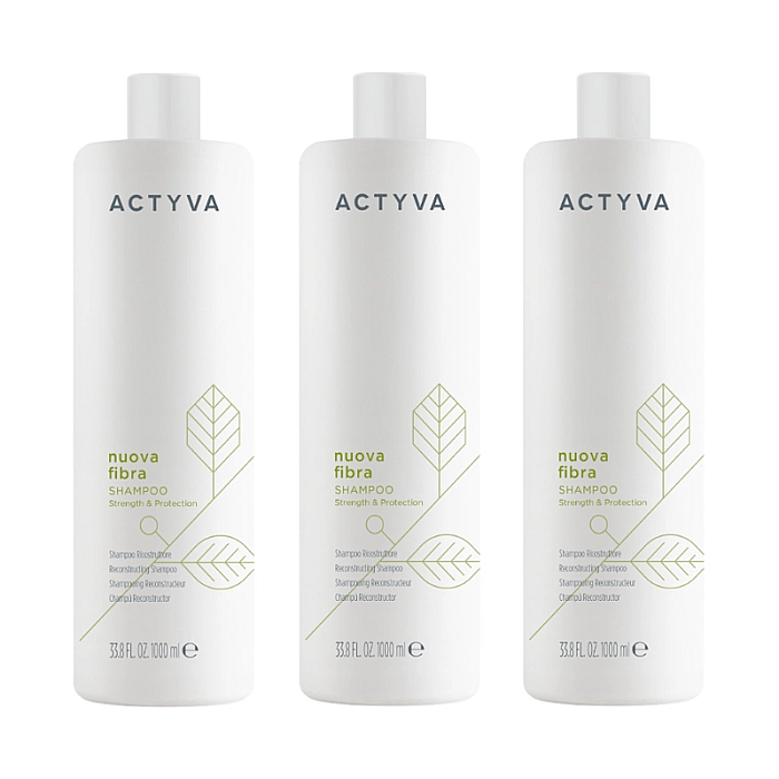 Pachet 3 x sampon reparator pentru par deteriorat new actyva nuova fibra 1000ml