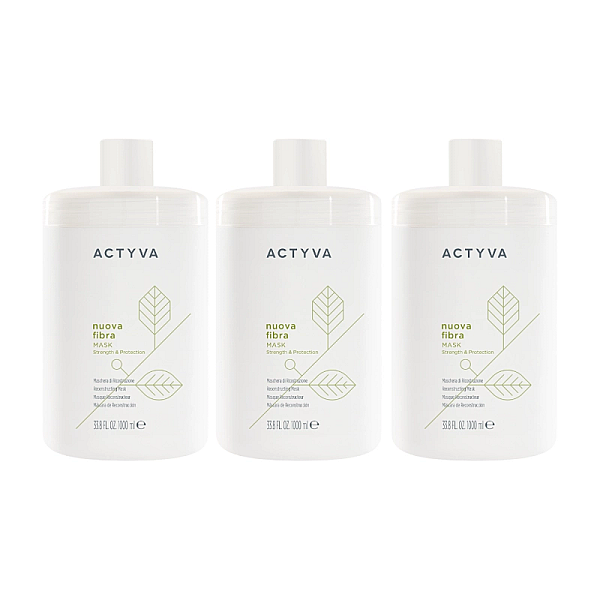 Pachet 3 x masca reparatoare pentru par deteriorat new actyva nuova fibra 1000ml