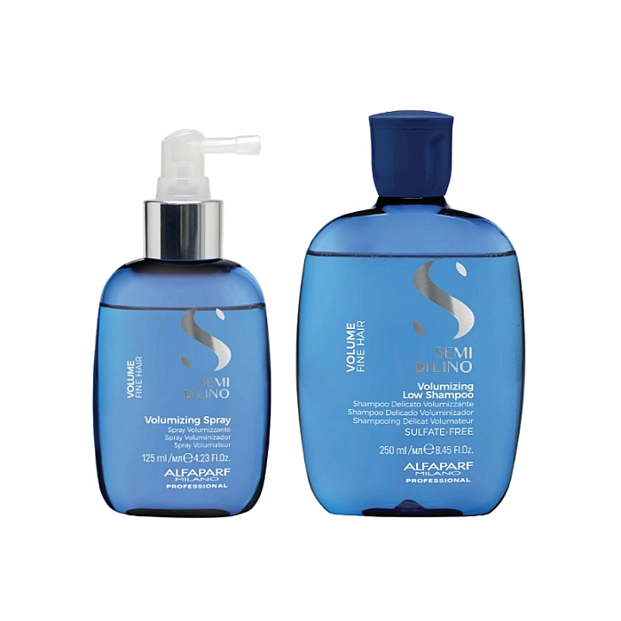 Pachet pentru volum semi di lino volumizing - sampon 250ml, spray 125ml