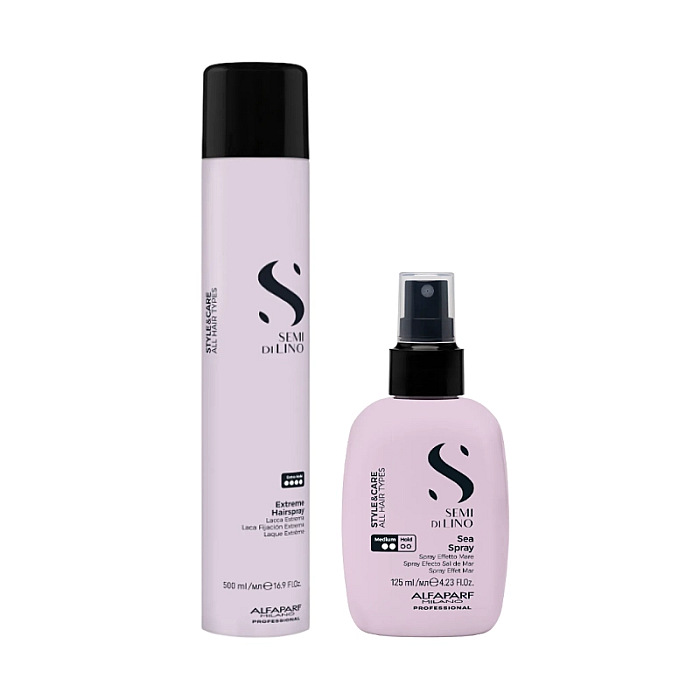 Pachet styling style&care - fixativ extra puternic 500ml, spray efect marin 125ml