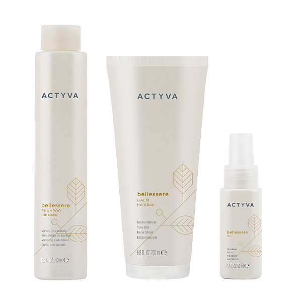 Pachet pentru toate tipurile de par new actyva bellessere - sampon 250ml, balsam 200ml, ulei 50ml