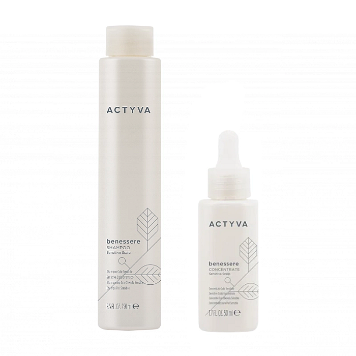 Pachet pentru scalp sensibil new actyva benessere - sampon 250ml, concentrat calmant 50ml