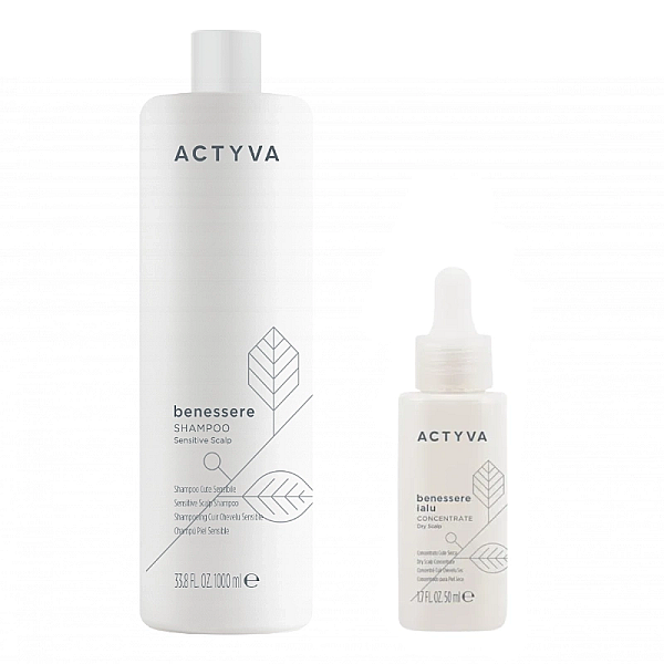 Pachet pentru scalp sensibil new actyva benessere - sampon 1000ml, concentrat hidratant 50ml