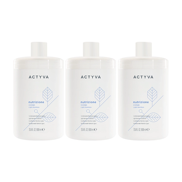 Pachet 3 x balsam hidratant pentru par fin new actyva nutrizione light velian 1000ml