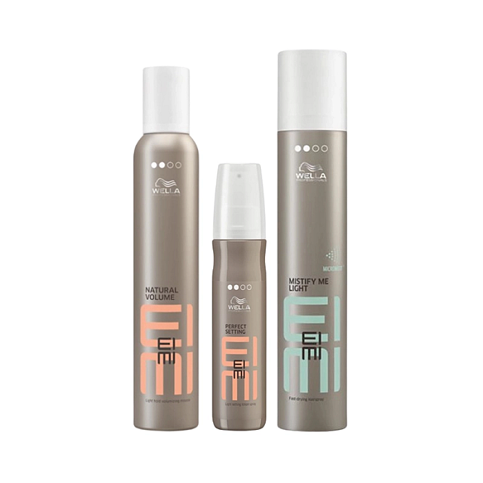 Pachet styling eimi - spuma natural-volume 300ml, fixativ light 300ml, lotiune perfect setting 150ml