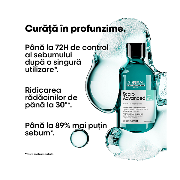 Sampon profesional pentru scalp gras cu 4% aha serie expert scalp advanced