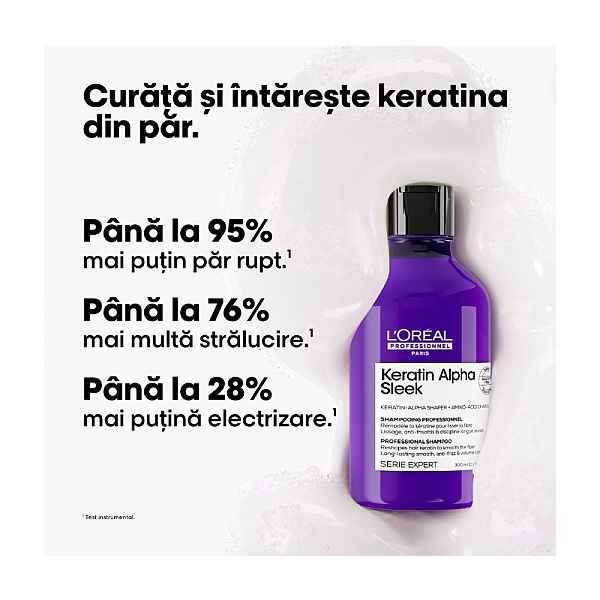 Sampon profesional pentru par matasos Serie Expert Keratin Alpha Sleek