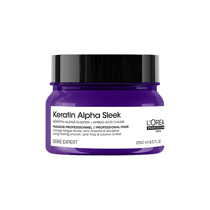 Masca profesionala pentru par matasos Serie Expert Keratin Alpha Sleek 