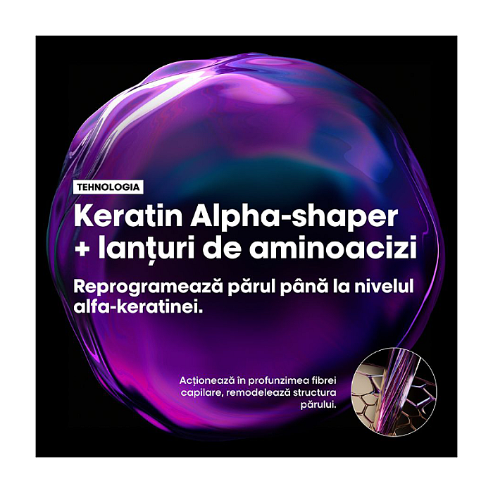 Masca profesionala pentru par matasos Serie Expert Keratin Alpha Sleek 