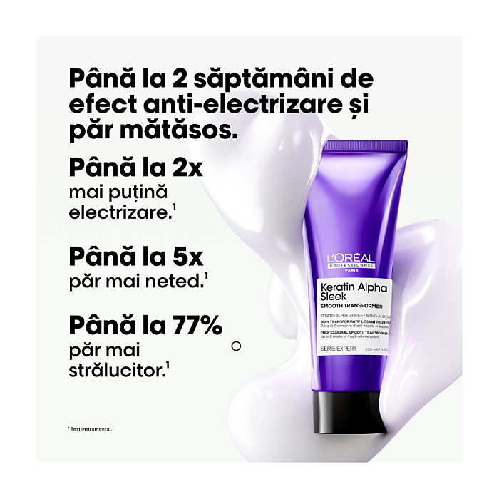 Crema-tratament profesionala pentru par matasos Serie Expert Keratin Alpha Sleek 
