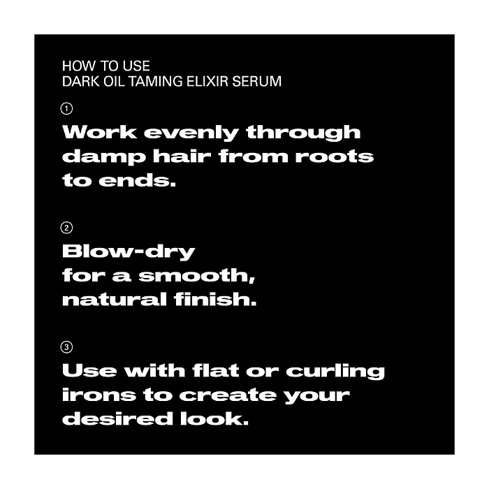 Ser leave-in cu efect anti-frizz si protectie termica Dark Oil Taming Elixir