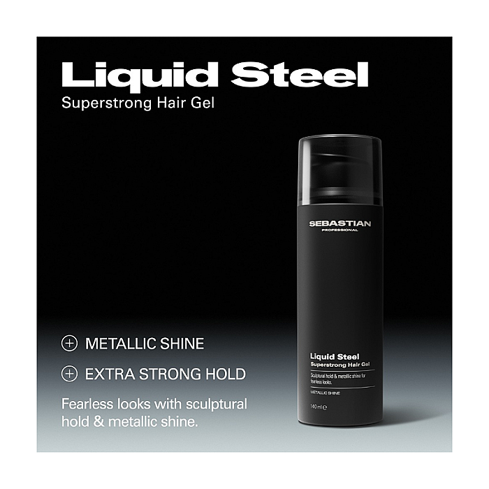 Gel de par pentru fixare puternica cu efect metalic Liquid Steel Superstrong