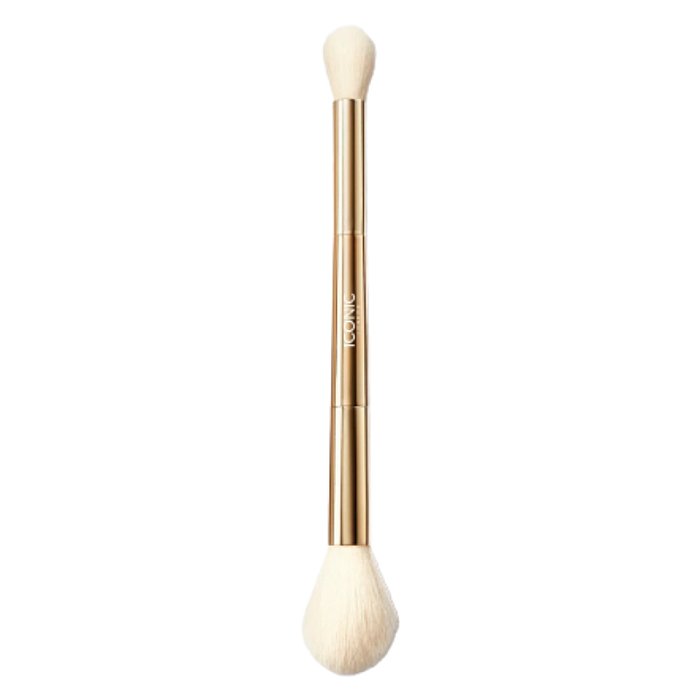 Pensula duala pentru aplicarea precisa a iluminatorului si blush-ului Highlight & Blush Brush