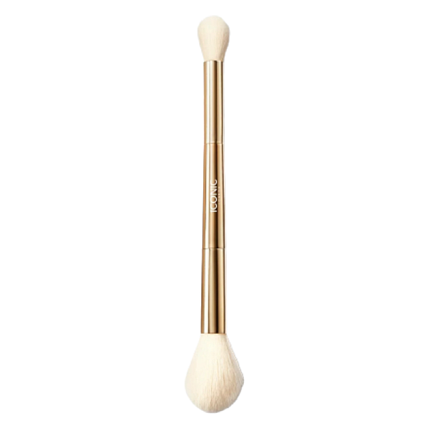 Pensula duala pentru aplicarea precisa a iluminatorului si blush-ului Highlight & Blush Brush