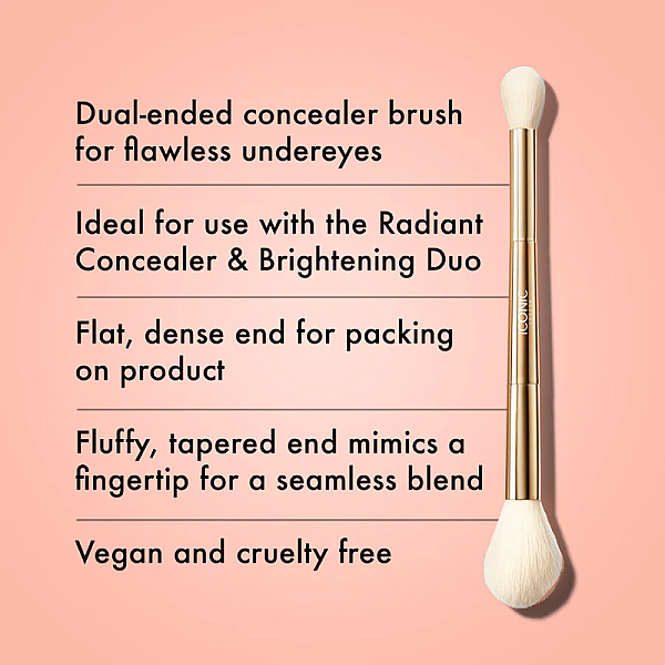Pensula duala pentru aplicarea precisa a iluminatorului si blush-ului Highlight & Blush Brush