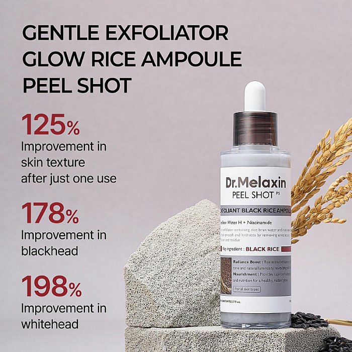 Serum exfoliant cu orez negru pentru ingrijirea porilor Peel Shot
