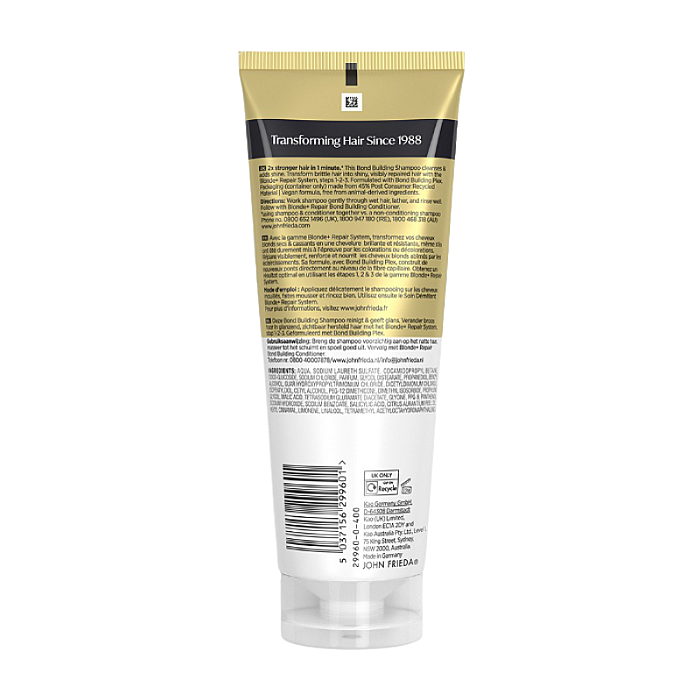 Sampon pentru par blond degradat Blonde + Repair Bond Building