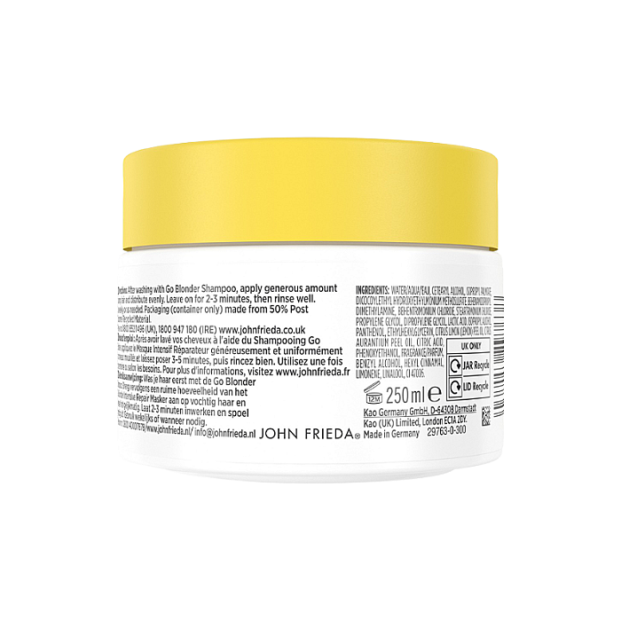 Masca reparatoare intensiva pentru par blond Go Blonder