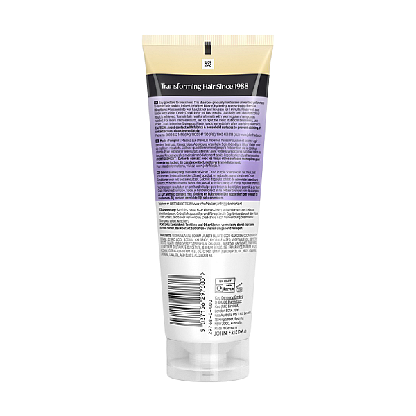 Sampon violet pentru neutralizarea tonurilor galbene pentru par blond Violet Crush