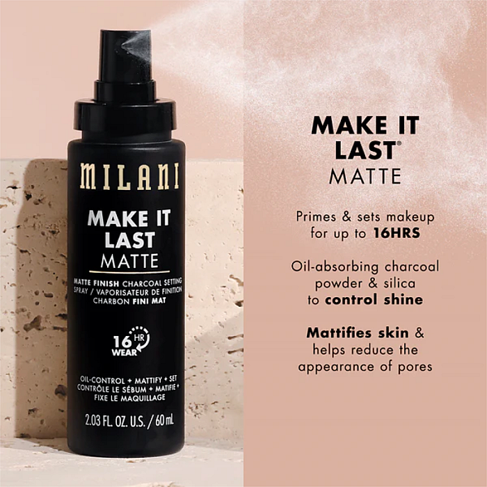 Spray de fixare cu efect mat Make It Last Matte Charcoal