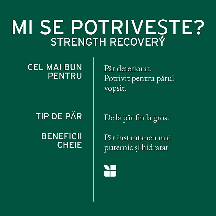 Sampon profesional strength recovery pentru parul deteriorat