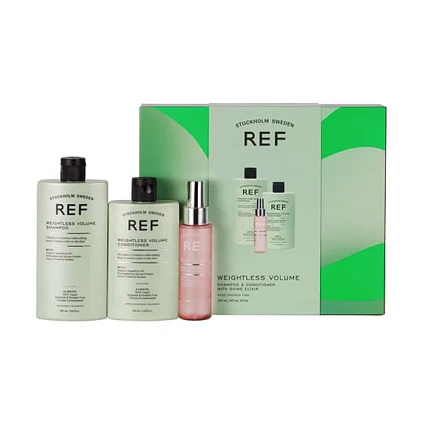 Set pentru volumul parului weightless volume - sampon 285ml, balsam 245ml, shine elixir 80ml