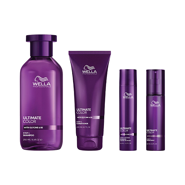 Pachet hidratare pentru par vopsit Ultimate Color - Sampon 250ml, Balsam 200ml, Leave-in 95ml, Spray 95ml