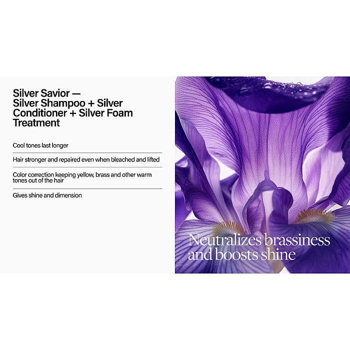 Spuma tratament leave-in pentru par blond Care Silver Savior Foam Treatment