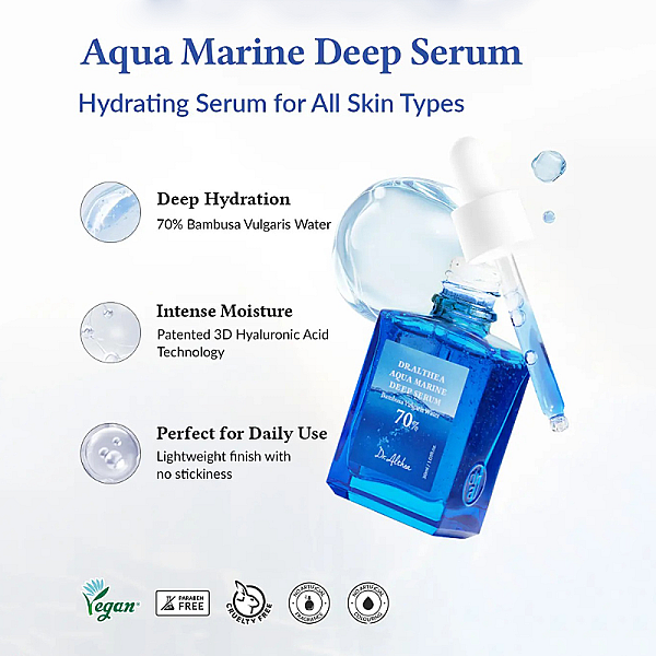 Ser de fata hidratant cu apa de bambus Aqua Marine Deep Serum