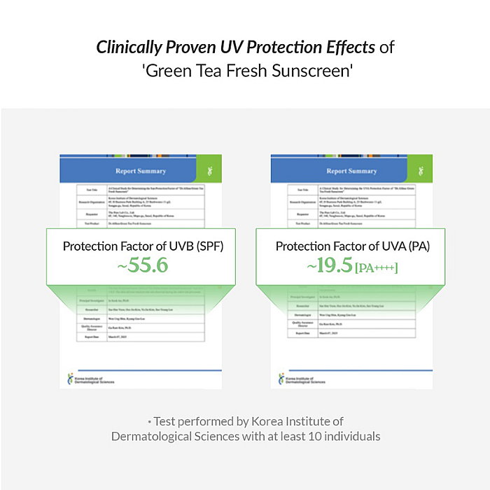 Crema cu protectie solara cu ceai verde si Centella Asiatica Green Tea Fresh Sunscreen