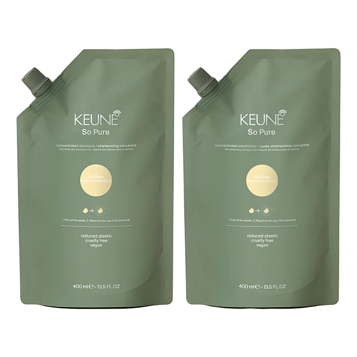 Kit So Pure Restore - Sampon reparator refill 400 ml, Balsam reparator refill 400 ml