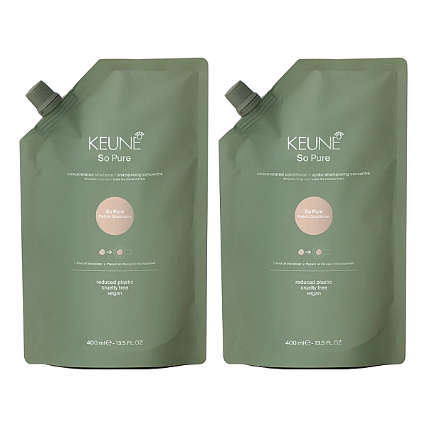 Kit So Pure Polish - Sampon anti-frizz refill 400 ml, Balsam anti-frizz refill 400 ml