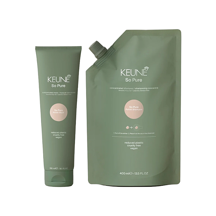 Kit So Pure Polish - Sampon anti-frizz refill 400 ml, Masca 300ml