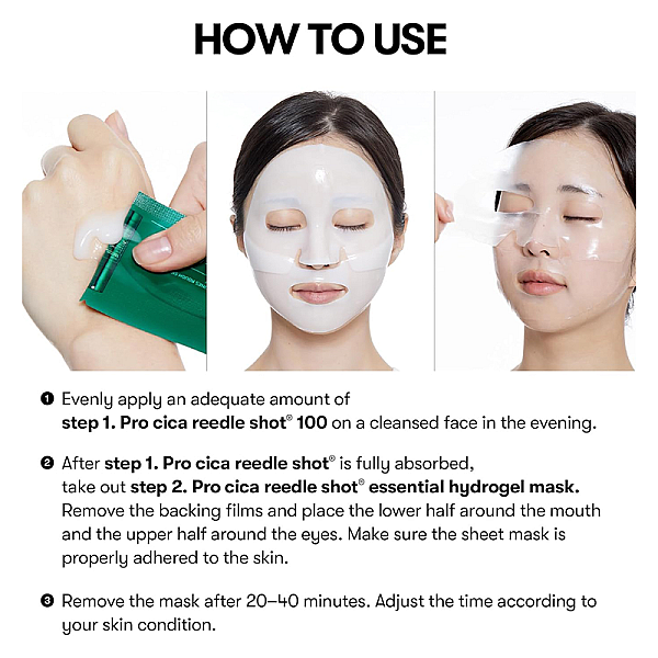 Masca hidrogel calmanta cu Centella Asiatica si acid hialuronic Pro Cica Reedle Shot 100 2 Step