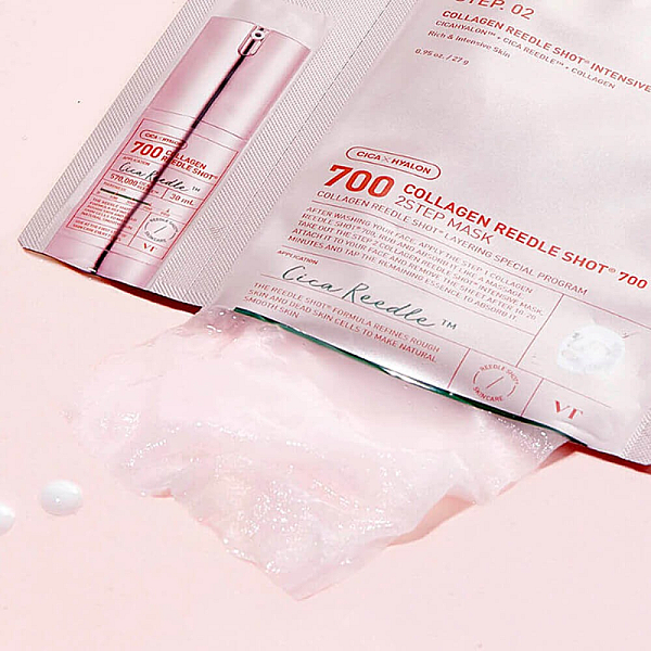 Masca hidratanta cu colagen si acid hialuronic Collagen Reedle Shot 700 2 Step