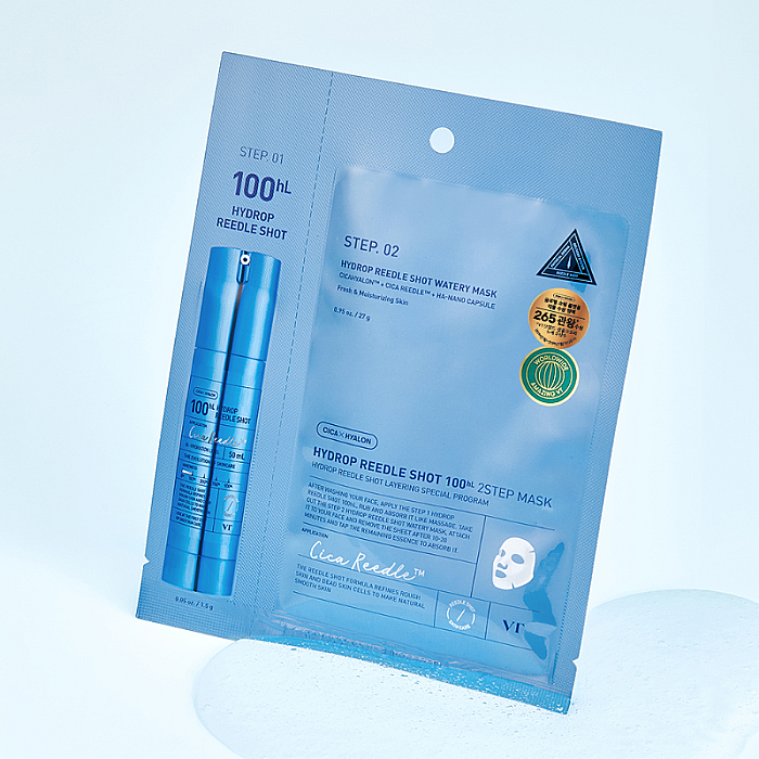 Masca intens hidratanta cu Centella Asiatica si acid hialuronic Hydrop Reedle Shot 100hL 2 Step