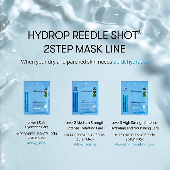 Masca intens hidratanta cu Centella Asiatica si acid hialuronic Hydrop Reedle Shot 100hL 2 Step