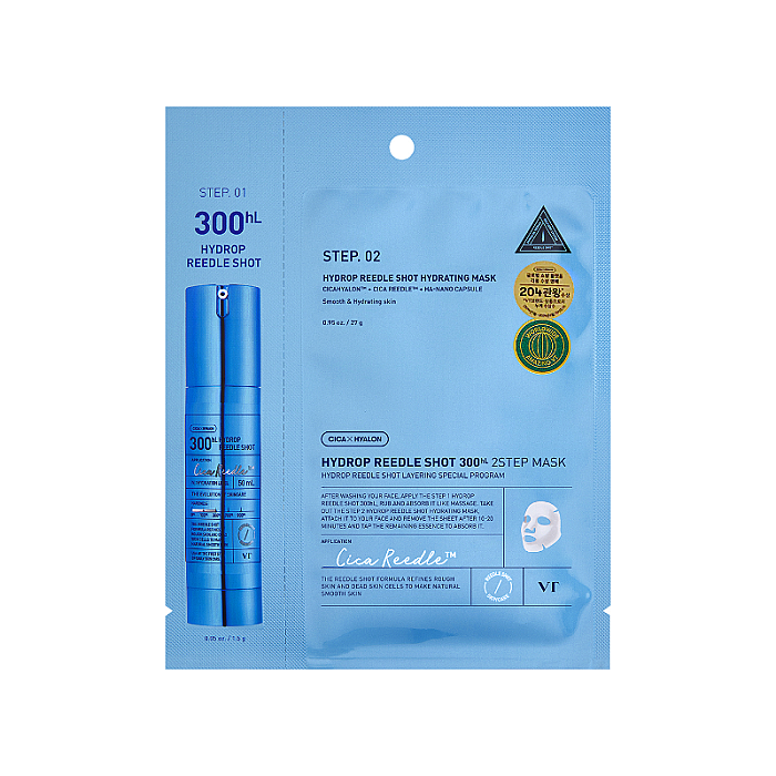 Masca intens hidratanta cu Centella Asiatica si acid hialuronic Hydrop Reedle Shot 300hL 2 Step