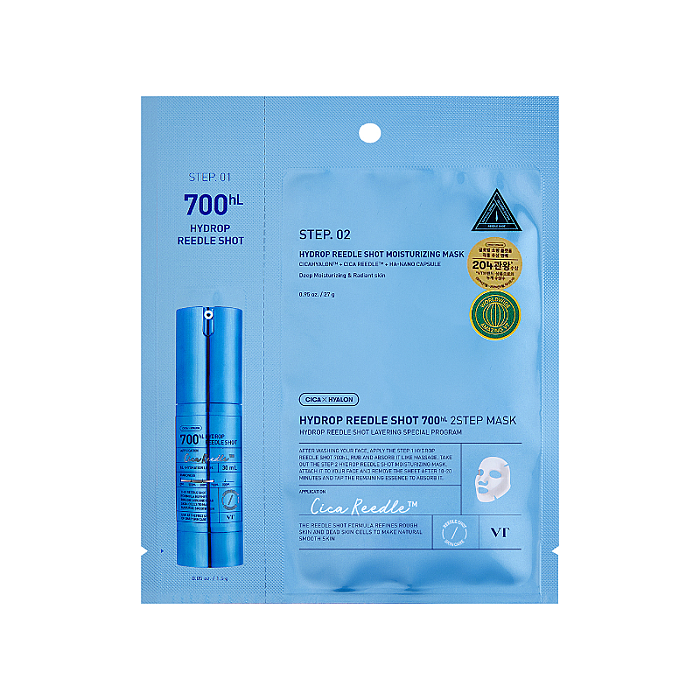 Masca intens hidratanta cu Centella Asiatica si acid hialuronic Hydrop Reedle Shot 700hL 2 Step