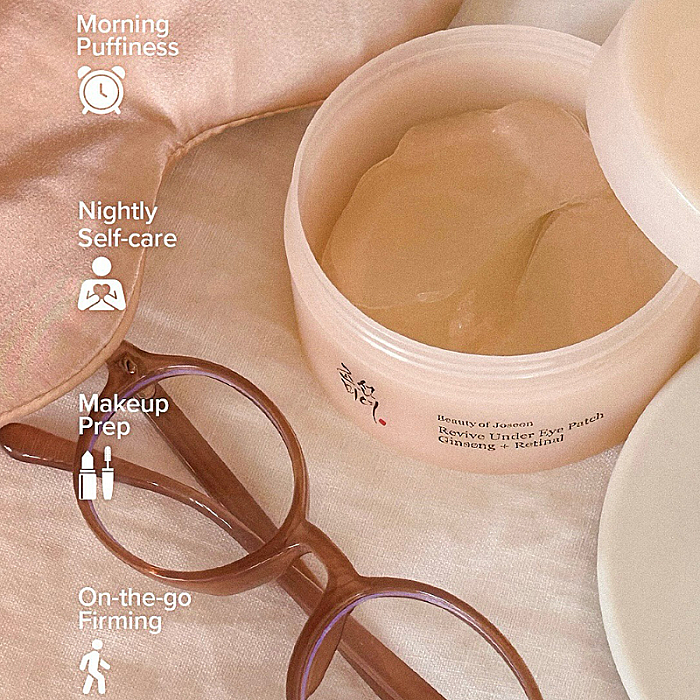 Plasturi hidrogel pentru ochi cu ginseng + retinal Revive Under Eye Patch