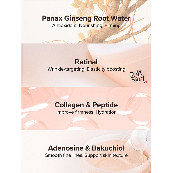 Plasturi hidrogel pentru ochi cu ginseng + retinal Revive Under Eye Patch