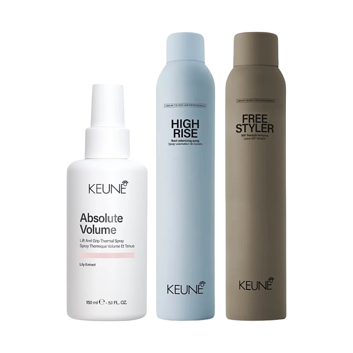 Pachet styling - protectie termica care absolute volume thermal protect 150ml, spray pentru volum style high rise 300ml, fixativ style freestyler 300ml