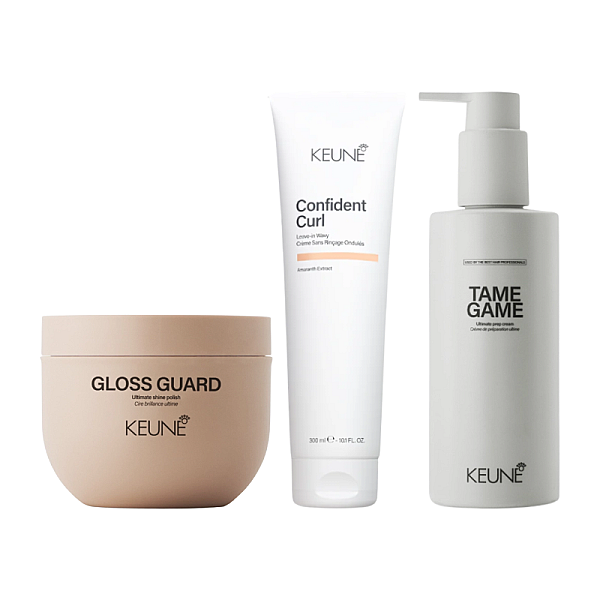 Pachet styling - crema pentru definirea buclelor style tame game 200ml, tratament leave-in confident wavy 150ml, crema pentru stralucire style gloss guard 100ml