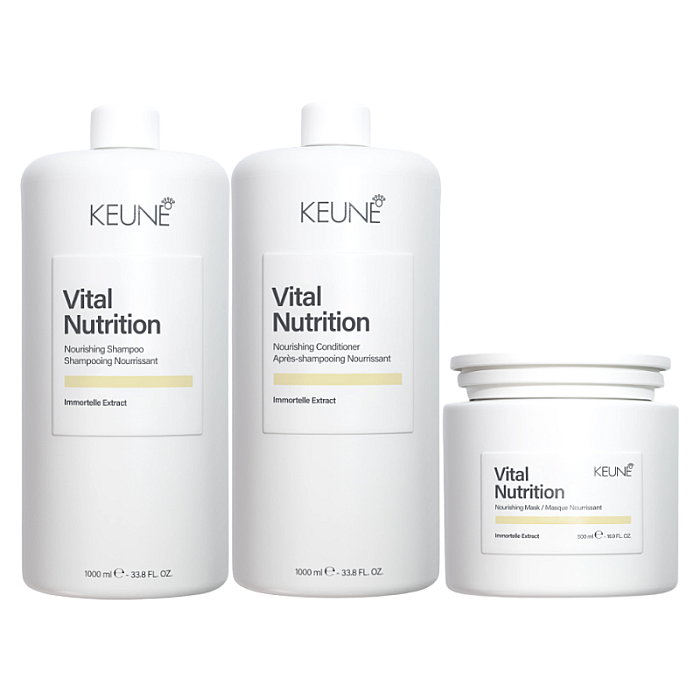 Pachet par uscat care vital nutrition - sampon 1000ml , balsam 1000ml, masca 500ml