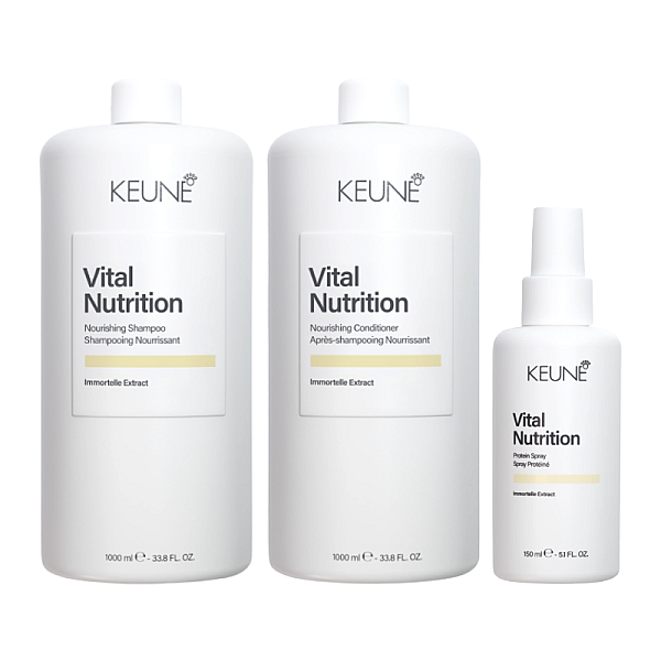 Pachet par uscat care vital nutrition - sampon 1000ml , balsam 1000ml, spray cu proteine 150ml
