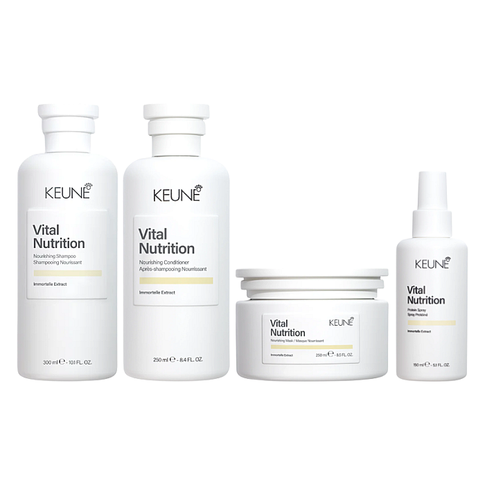Pachet par uscat care vital nutrition - sampon 300ml, balsam 250ml, masca 250ml, spray cu proteine 150ml