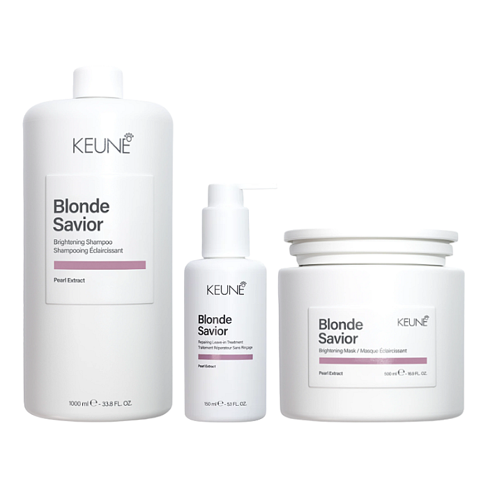 Pachet par blond care blonde savior - sampon 1000ml, masca 500ml, tratament leave-in 150ml