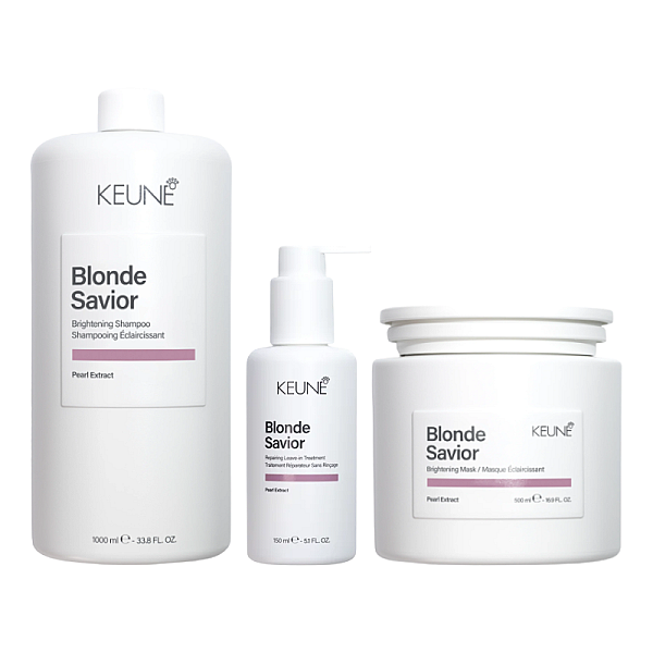 Pachet par blond care blonde savior - sampon 1000ml, masca 500ml, tratament leave-in 150ml