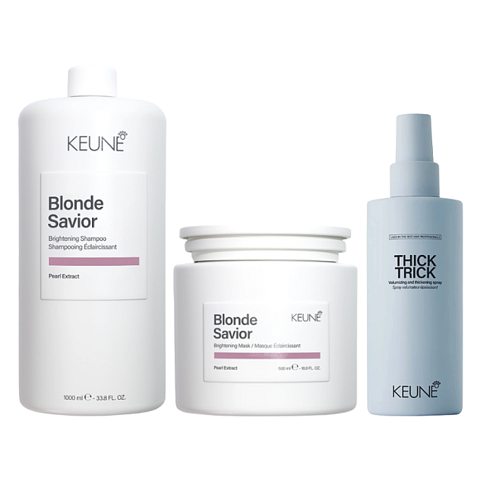 Pachet par blond care blonde savior - sampon 1000ml, masca 500ml, protectie termica 200ml